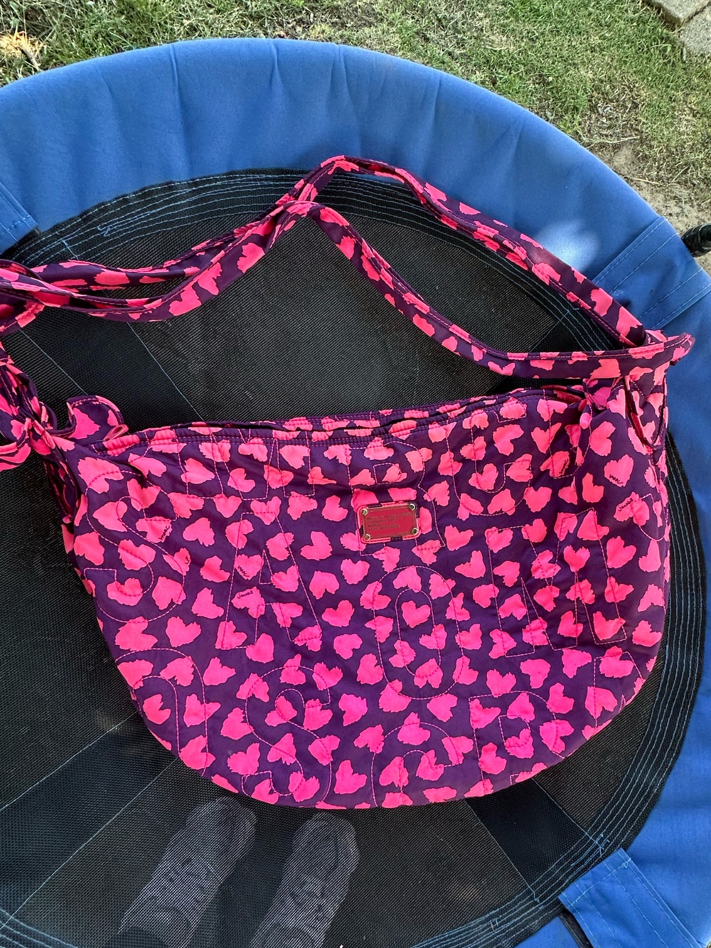 Marc Jacobs Pink and Purple Quilted Heart-Print Hobo - Picture 2 of 9